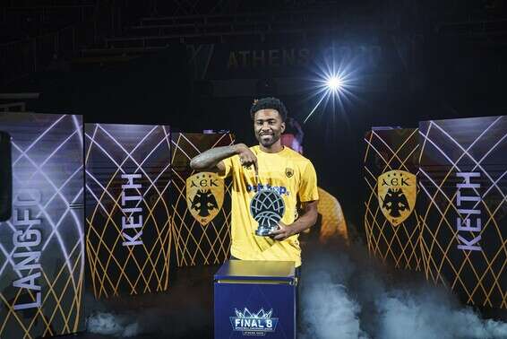 קית' לנגפורד מא.א.ק אתונה, ה-MVP של העונה. הערב הגמר מול בורגוס // צילום: ליגת האלופות בכדורסל